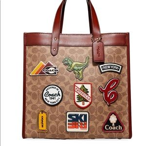 Coach multi patch tote bag